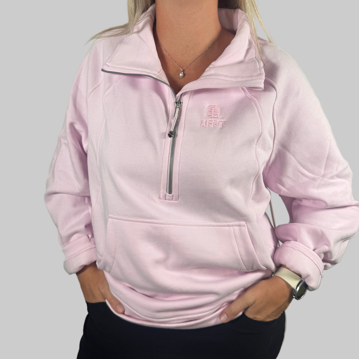 UFPT Lululemon Scuba Oversized Funnel-Neck Half Zip - Pink Organza