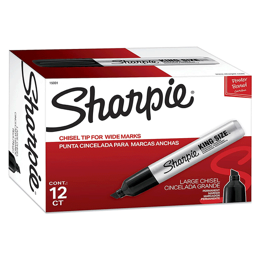 Sharpie King Size Permanent Markers - Chisel Tip - 12ct