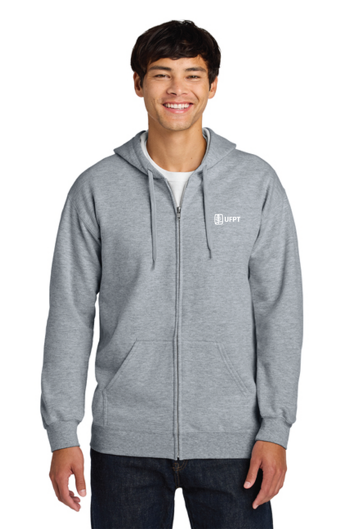 UFPT (White) Print - Gildan Softstyle® Midweight Fleece Full-Zip Hooded Sweatshirt