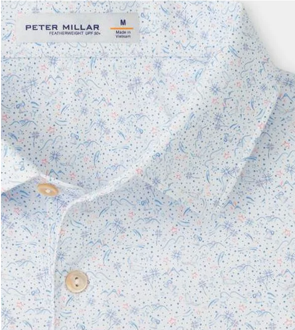 UFP Industries Men's Peter Millar Featherweight Land of The Free Free Polo