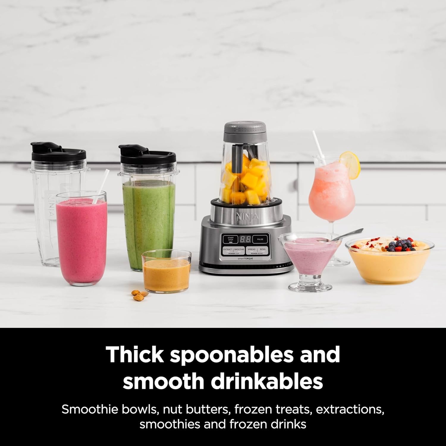 Blenders for Kitchen | Smoothie Blender, Mixer, Grinder - Premium Blending Performance for Sauces, Frozen Drinks, and More | 1200 Peak Watt Motor | SS101 Foodi Personal Smoothie Maker