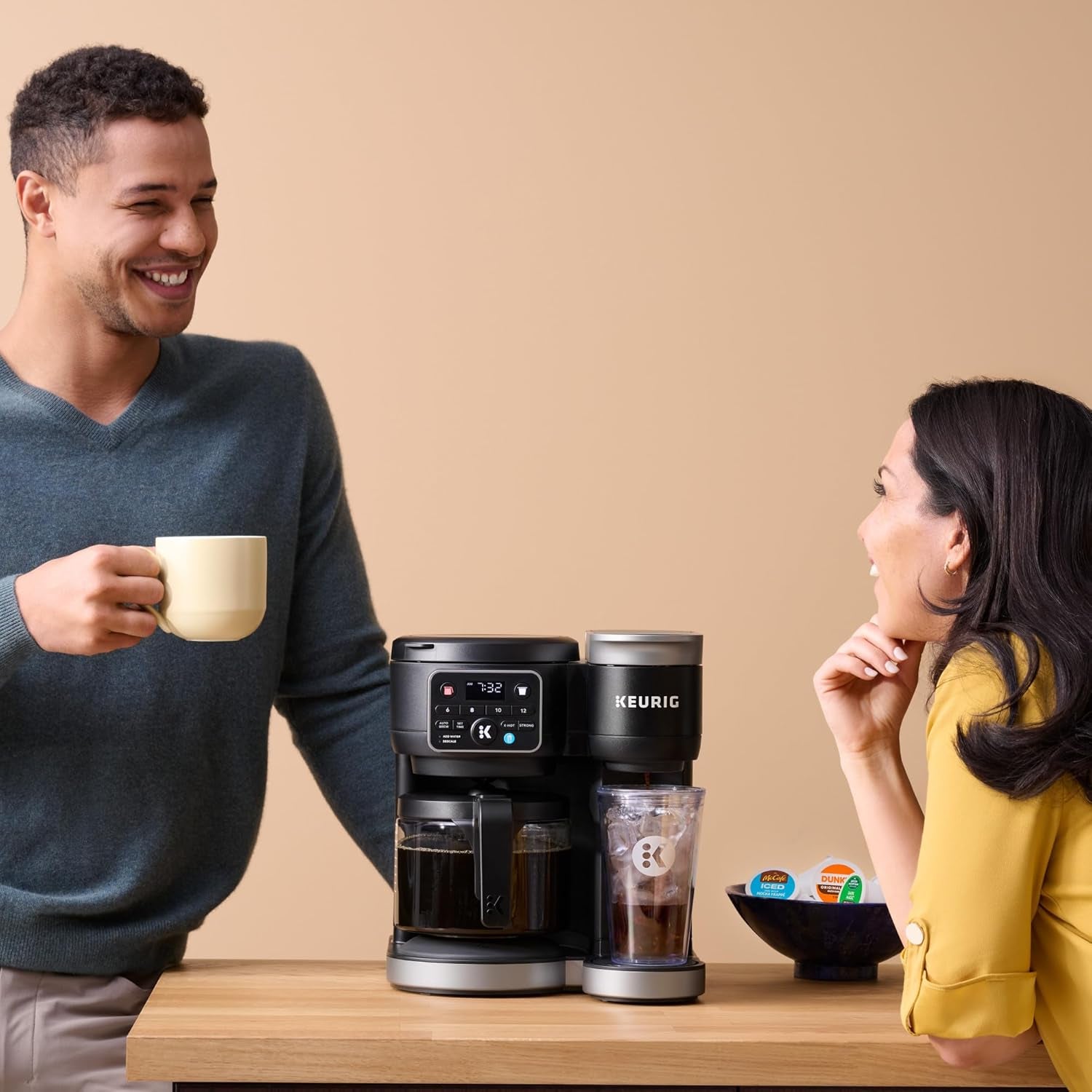 K-Duo Hot & Iced Single Serve & Carafe Coffee Maker, Multistream Technology, 72Oz Reservoir (Gen 2)