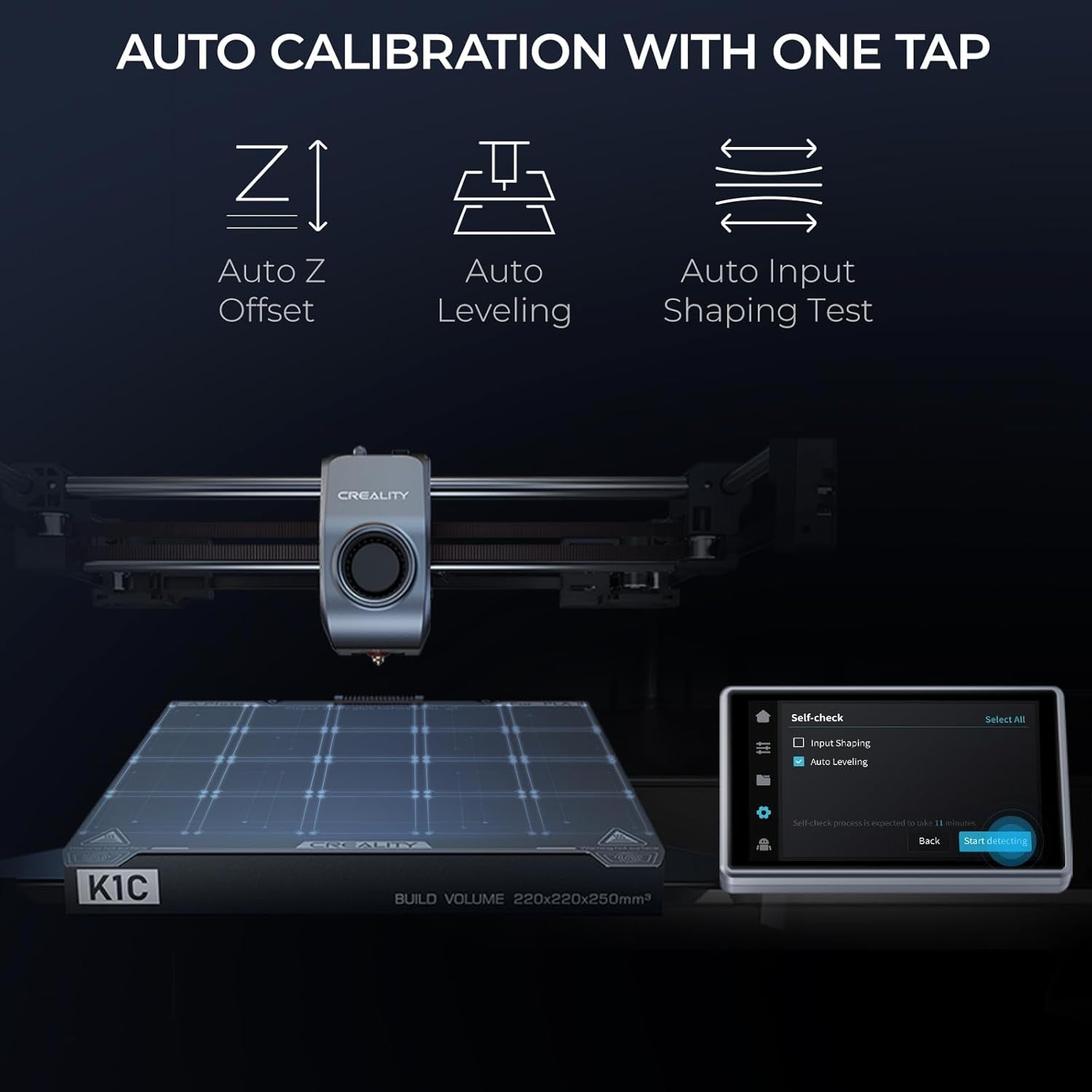K1C 3D Printer, 2024 New Version 3D Printers with 600Mm/S Fast Printing Speed and Clog-Free Direct Extruder, Support 300℃ Printing and Carbon Fiber Filaments, Auto Leveling and AI Camera