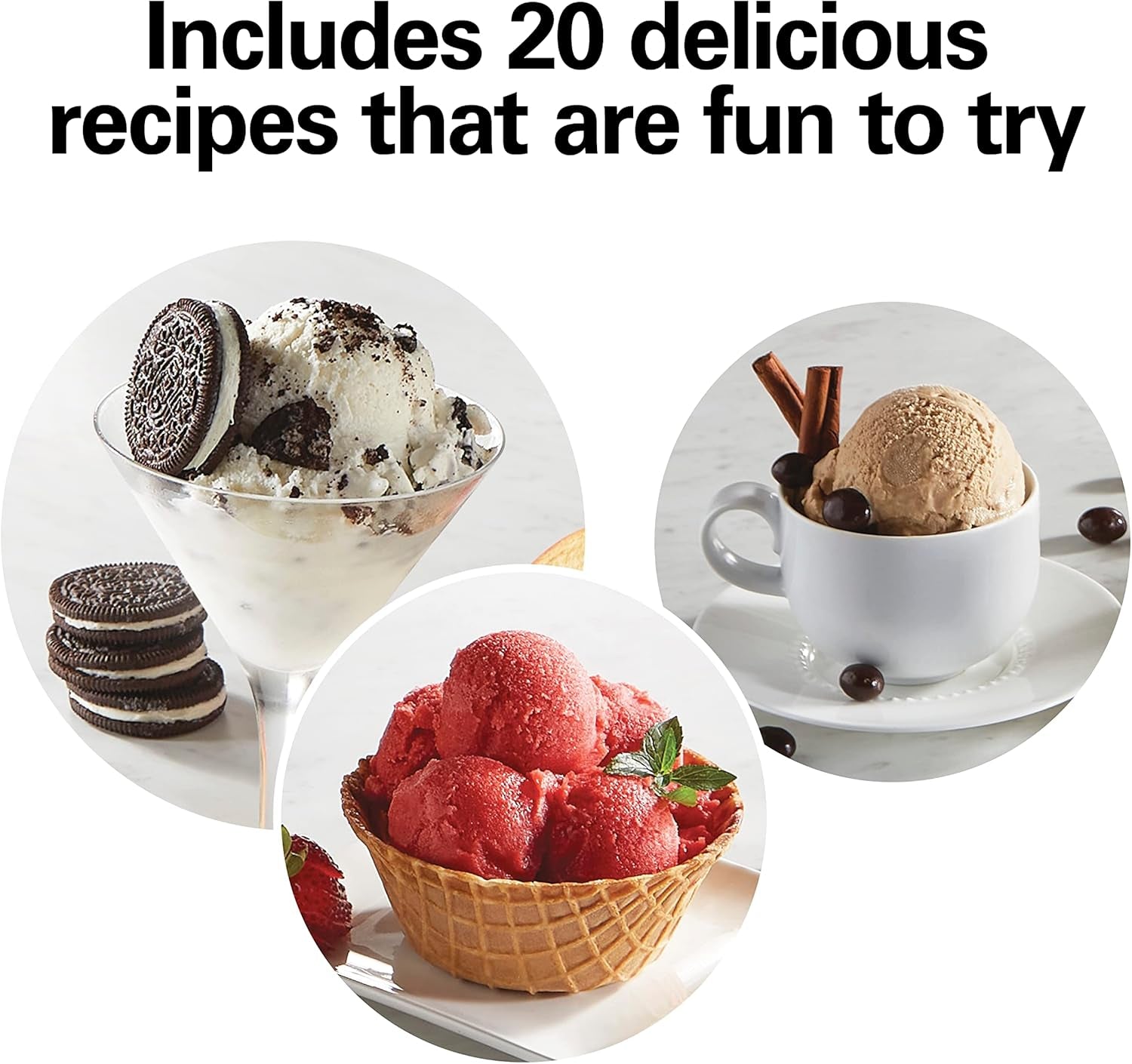 Electric Automatic Ice Cream Maker & Frozen Yogurt Machine, Makes Custard, Sorbet, Gelato and Sherbet, 4 Quart, White (68330N)
