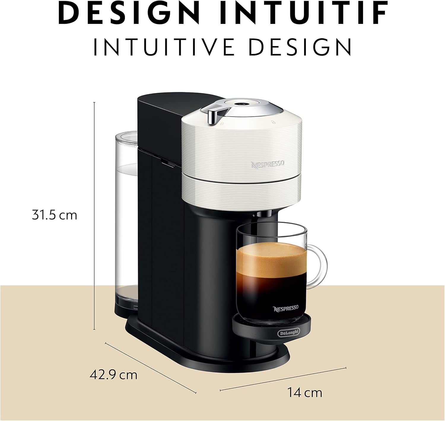 Vertuo Next Coffee and Espresso Machine by De'Longhi, White (ENV120WCA)