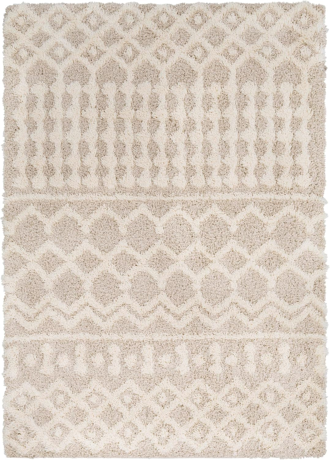 Hapsburg Moroccan Shag Area Rug, 5'3" X 7'3", Beige