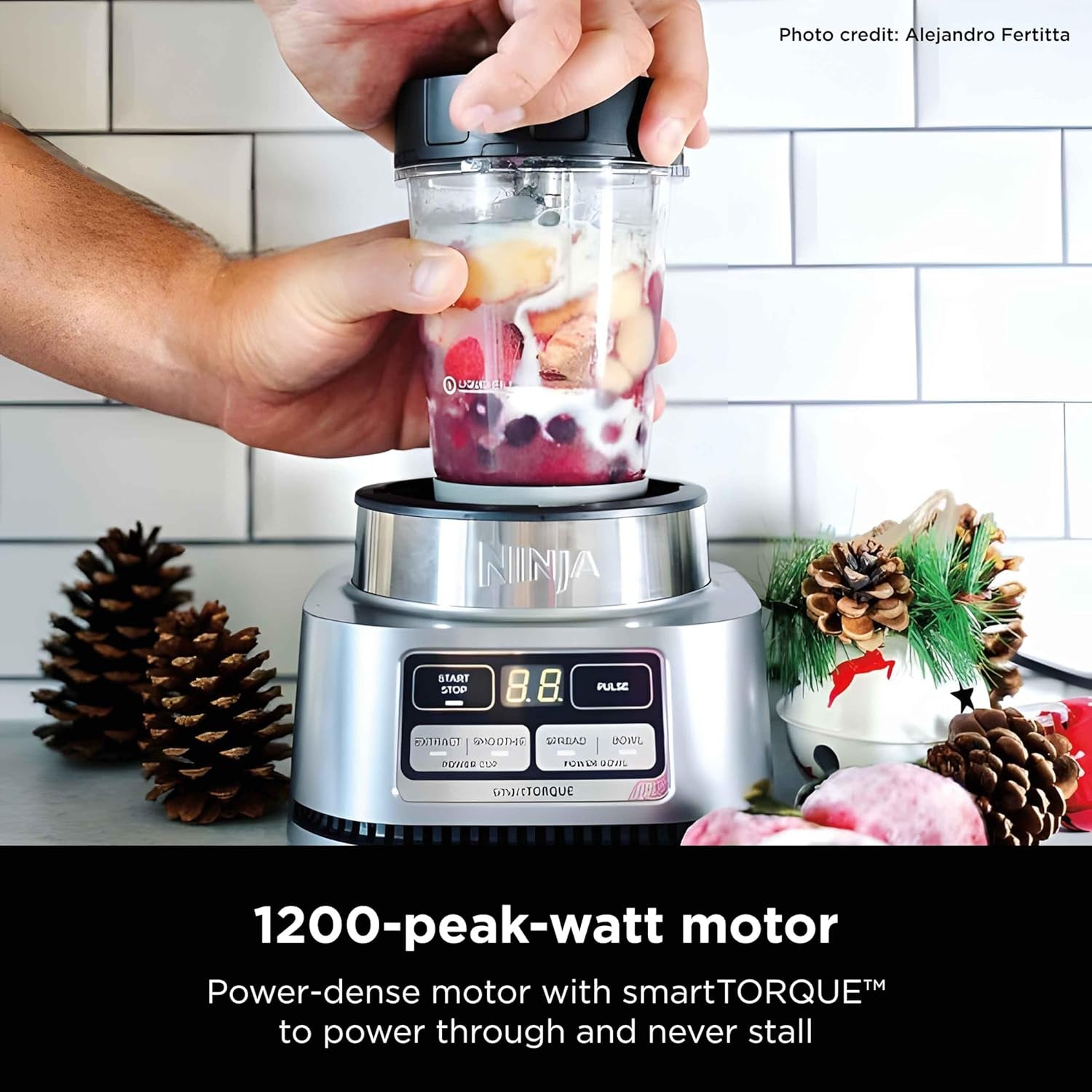 Blenders for Kitchen | Smoothie Blender, Mixer, Grinder - Premium Blending Performance for Sauces, Frozen Drinks, and More | 1200 Peak Watt Motor | SS101 Foodi Personal Smoothie Maker