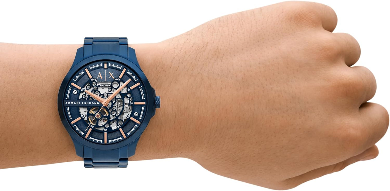 Men'S Automatic Blue Stainless Steel Watch (Model: AX2457)