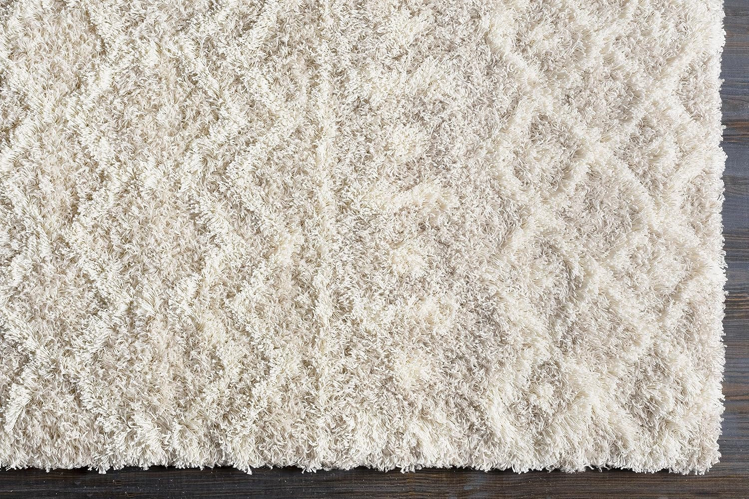 Hapsburg Moroccan Shag Area Rug, 5'3" X 7'3", Beige