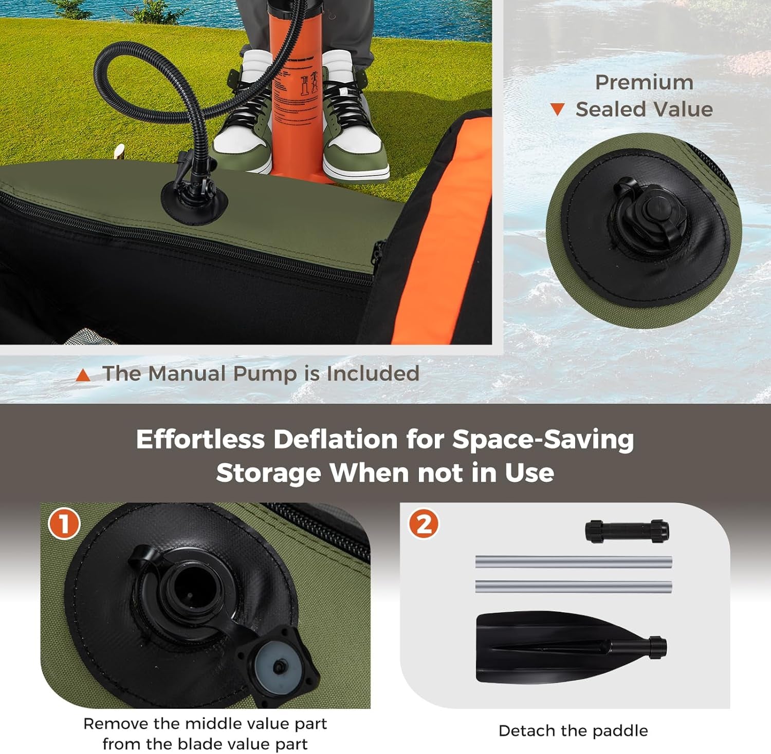 Inflatable Float Tube, Fishing Belly Boat with Fish Ruler, Pump, Storage Bag, Adjustable Straps, Fishing Float Tube for Angling, 350LBS Load Capacity