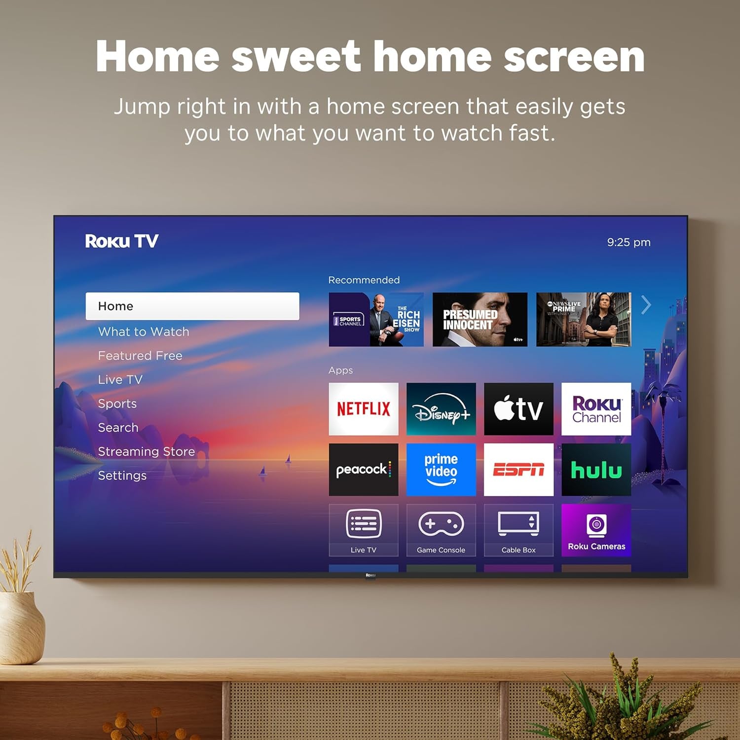 Smart TV 2025 – 50-Inch Select Series, 4K HDR TV – tv with Enhanced Voice Remote – Flat Screen LED Television with Wi-Fi for Streaming Live Local News, Sports, Family Entertainment