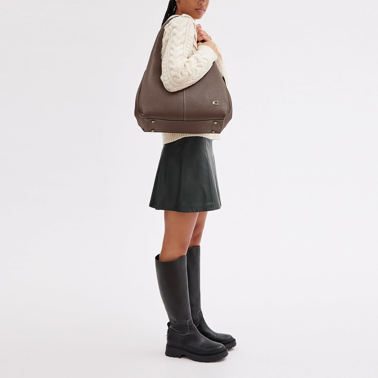 Women'S Polished Pebble Leather Lana Shoulder Bag