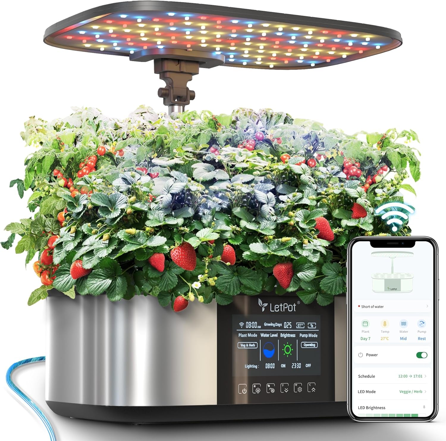 Lph-Max Hydroponics Growing System Kit, 21 Pods APP & Wifi Automatic Controlled Smart Indoor Garden with 36W LED Grow Light, Auto Drip Irrigation Kits, Self-Managed Nurturing & Watering