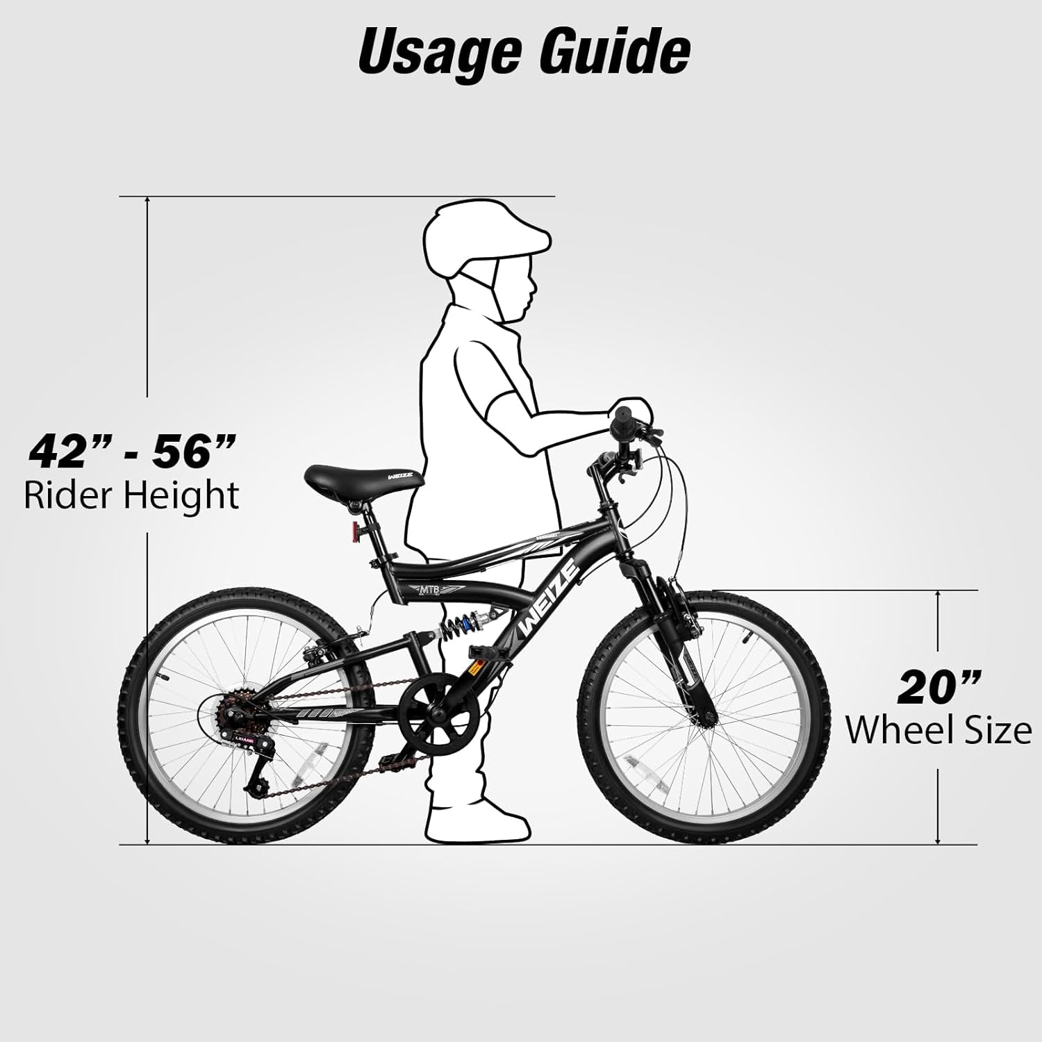 Kids Mountain Bike, 20 Inch Kids' Bicycles for 6-12 Years Old Boys Girls with Dual Full Suspension, 6 Speeds Drivetrain, High-Carbon Steel Frame, Ideal for Young Riders and Adventurers