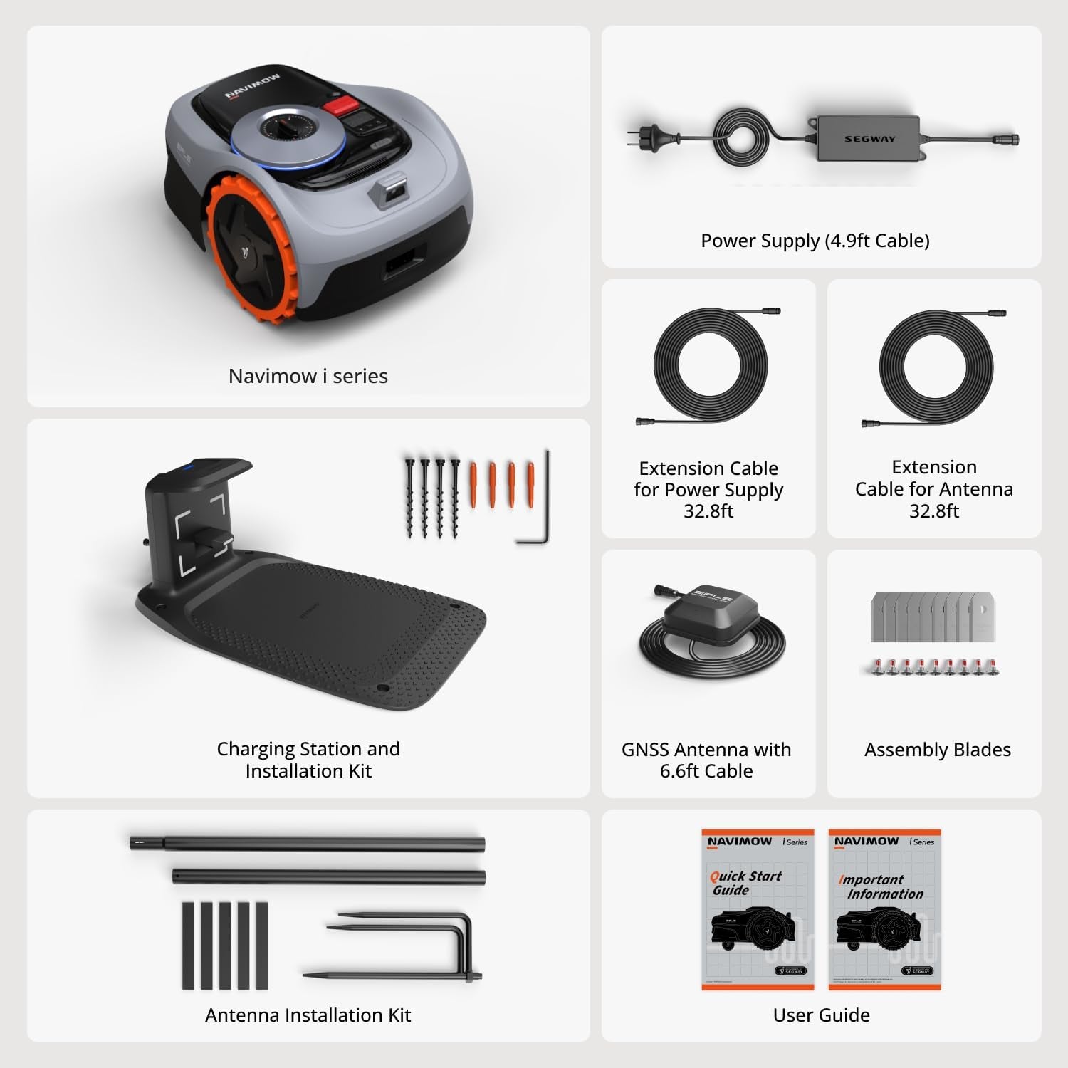 Segway I105N Robot Lawn Mower Perimeter Wire Free 1/8 Acre Rtk+Vision Robotic Lawnmower, Ai-Assisted Mapping, Virtual Boundary, APP Control, 58Db(A) Quiet, Multi-Zone Management