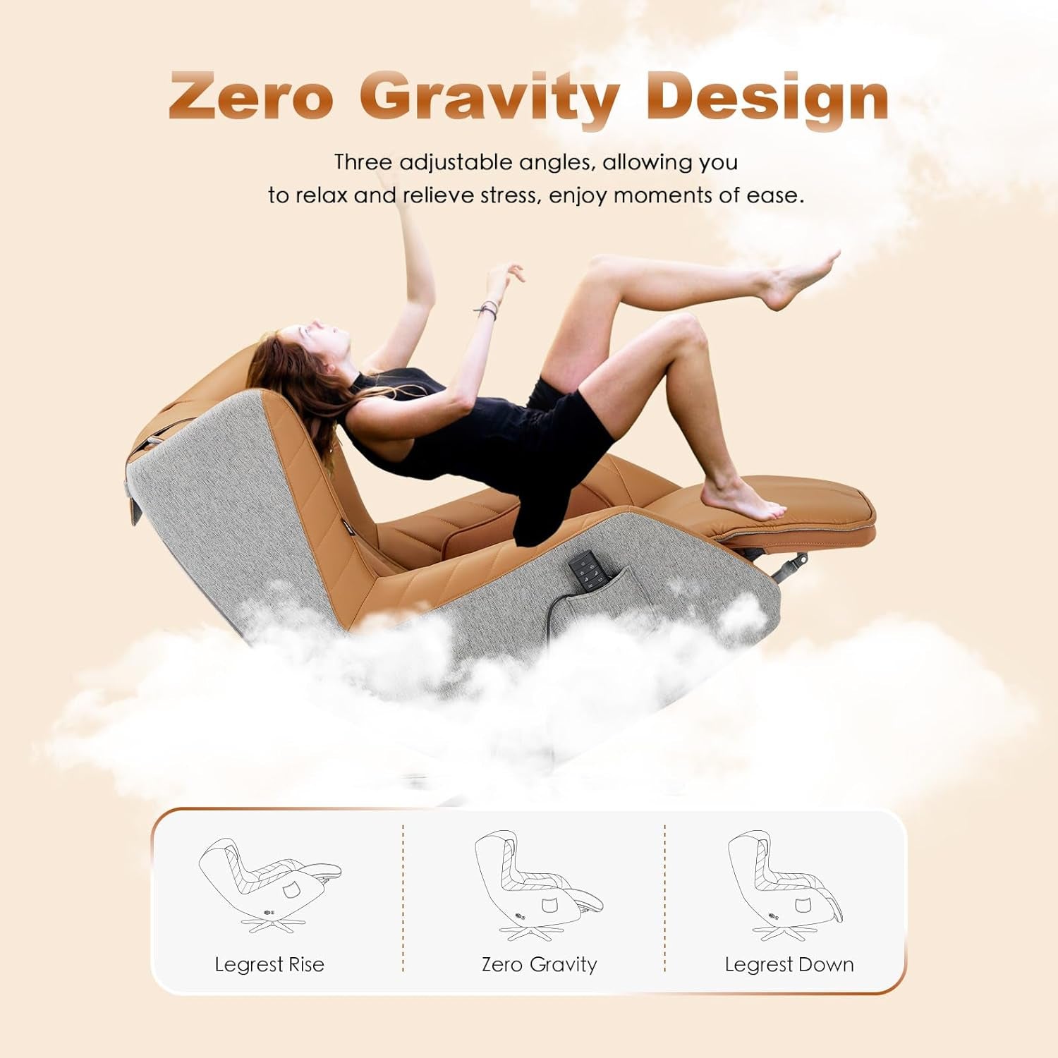 Zero-Gravity Massage Chair | Massage and Leisure Dual-Use Chair,360° Swivel,Heat, Low-Noise 3D Bluetooth Speaker | Living Room(Brown
