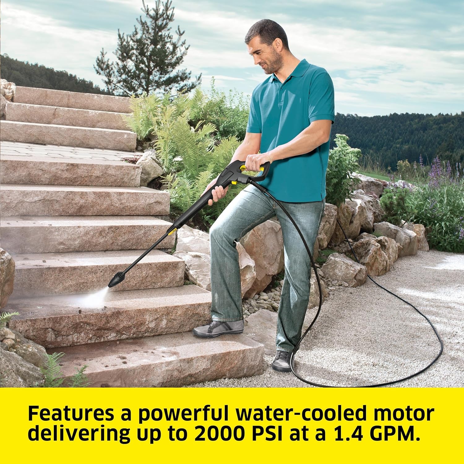 K5 Premium, 1.4 GPM Pressure Washer with Hose Reel, Vario Power & Dirtblaster Wands - 2000 PSI