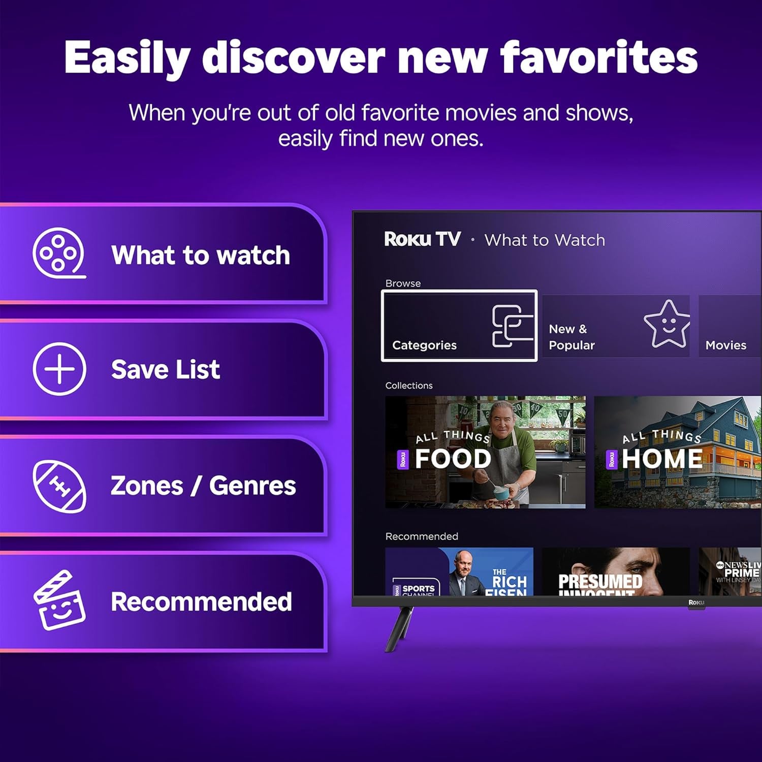 Smart TV 2025 – 50-Inch Select Series, 4K HDR TV – tv with Enhanced Voice Remote – Flat Screen LED Television with Wi-Fi for Streaming Live Local News, Sports, Family Entertainment