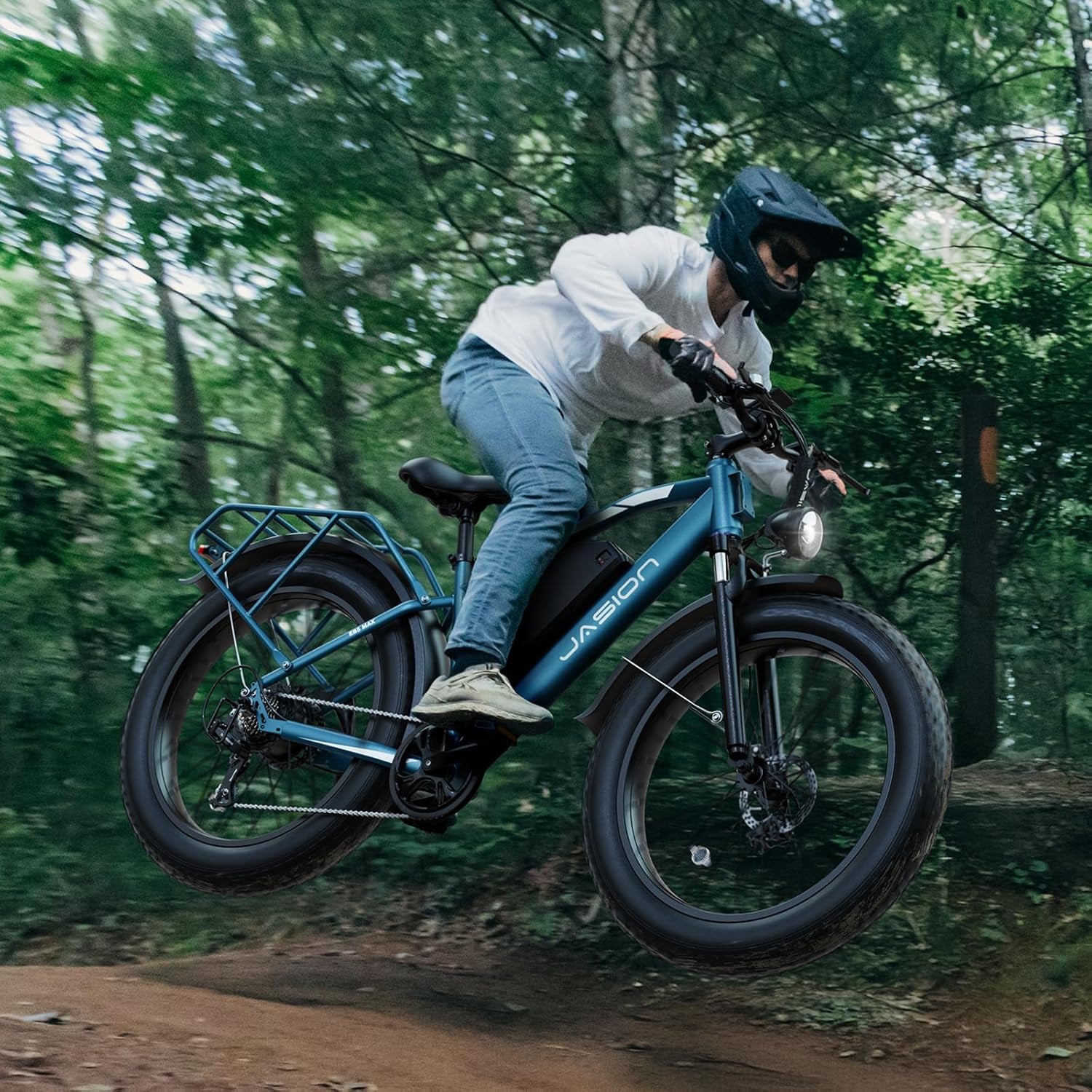 EB5 MAX Electric Bike for Adults with 1500W Peak Motor, 48V 15Ah (720Wh) Battery Electric Mountain Bike, 26'' X 4'' Fat Tire Ebike, 28+MPH Speed, Cruise Control, with Fenders, Rear Rack