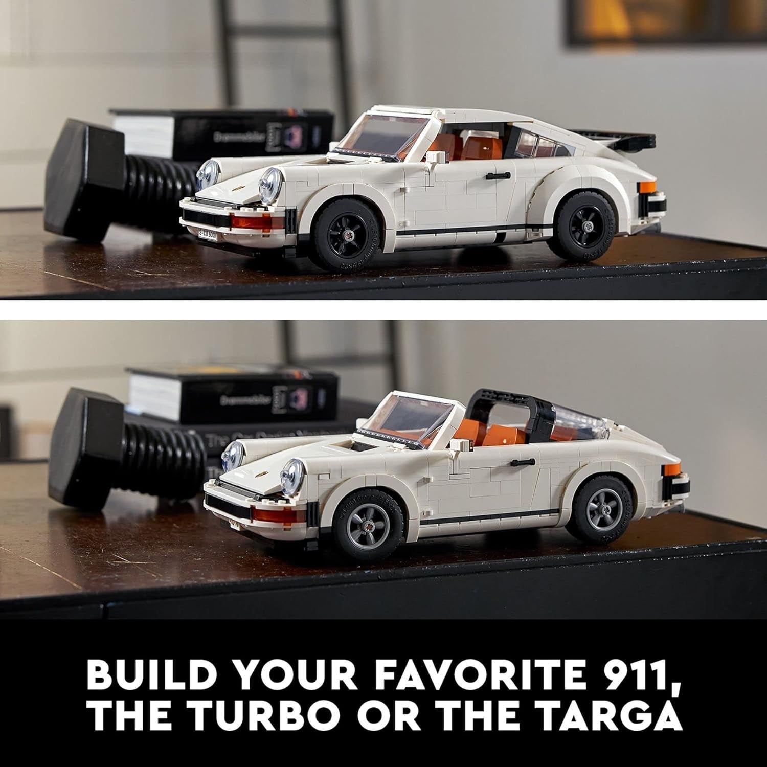 Icons Porsche 911 10295 Building Set, Collectible Turbo Targa, 2In1 Porsche Race Car Model Kit for Adults and Teens to Build, Gift Idea
