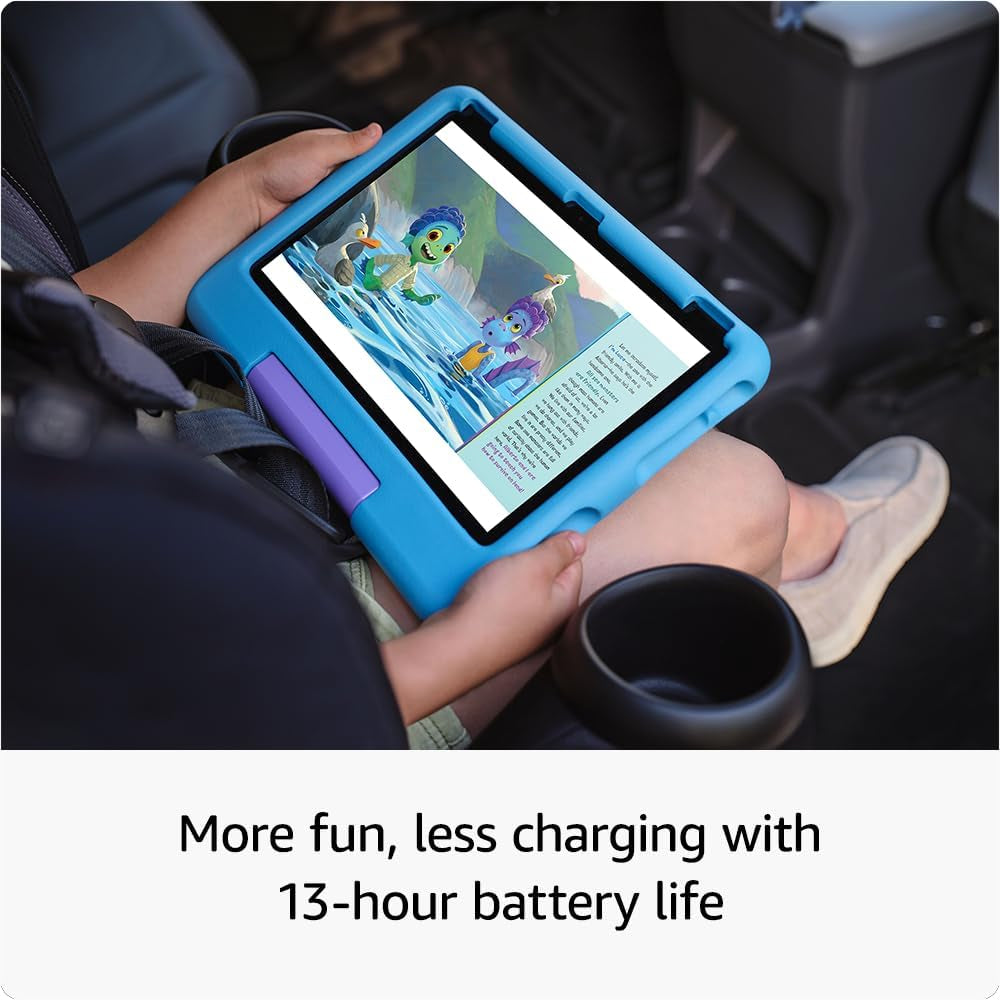Fire HD 10 Kids Tablet (Newest Model) Ages 3-7 | Bright 10.1" HD Screen with Included Ad-Free and Exclusive Content, Robust Parental Controls, 13-Hr Battery, 32 GB, Blue