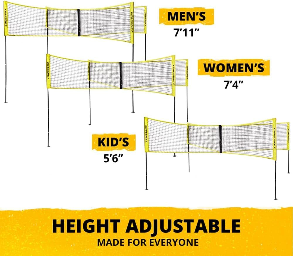 Quick Assemble 4 Square Volleyball Game Set for Adults and Kids with Volleyball Net, Backpack and Ball for Outdoor Games