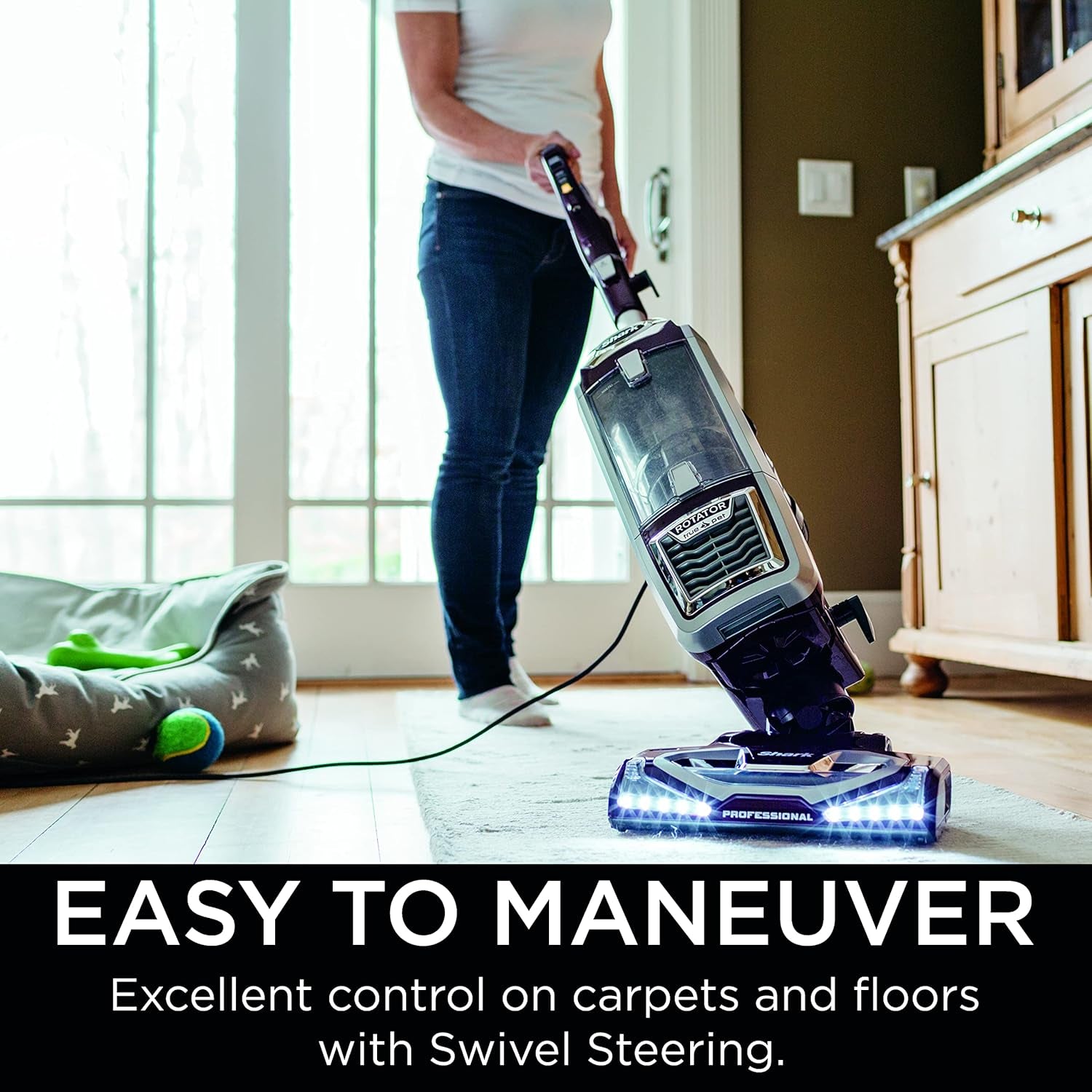 NV752 Rotator Powered Lift-Away Truepet Upright Vacuum with HEPA Filter, Large Dust Cup Capacity, LED Headlights, Upholstery Tool, Perfect Pet Power Brush & Crevice Tool, Bordeaux