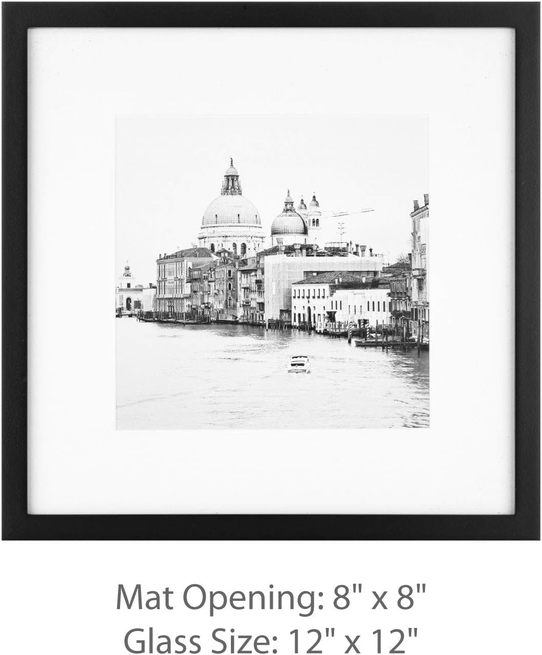 12Pc 12 X 12 Black Frame Kit, Matted to 7.5 X 7.5