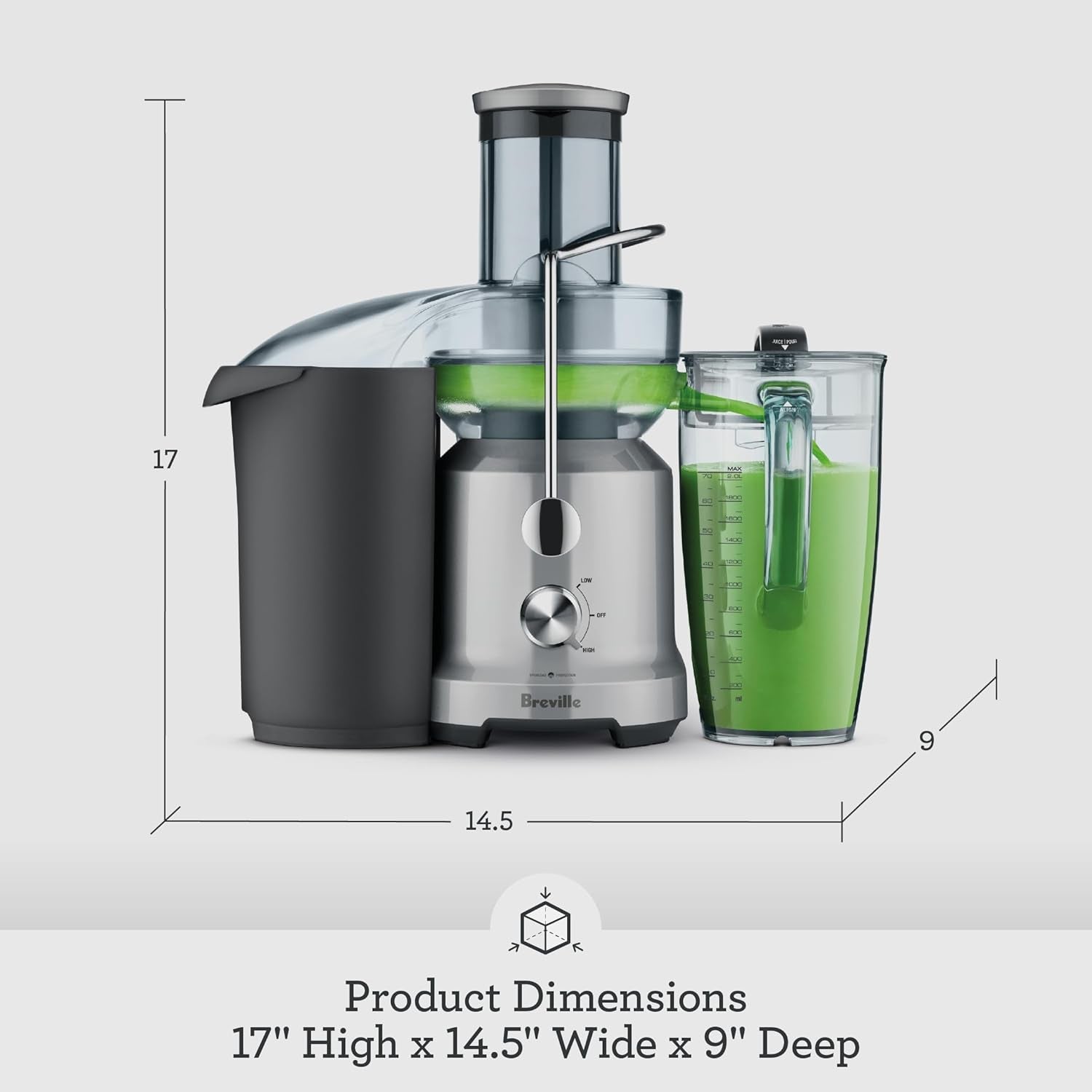 BJE430SIL Juice Fountain Cold, 70 Oz, Silver