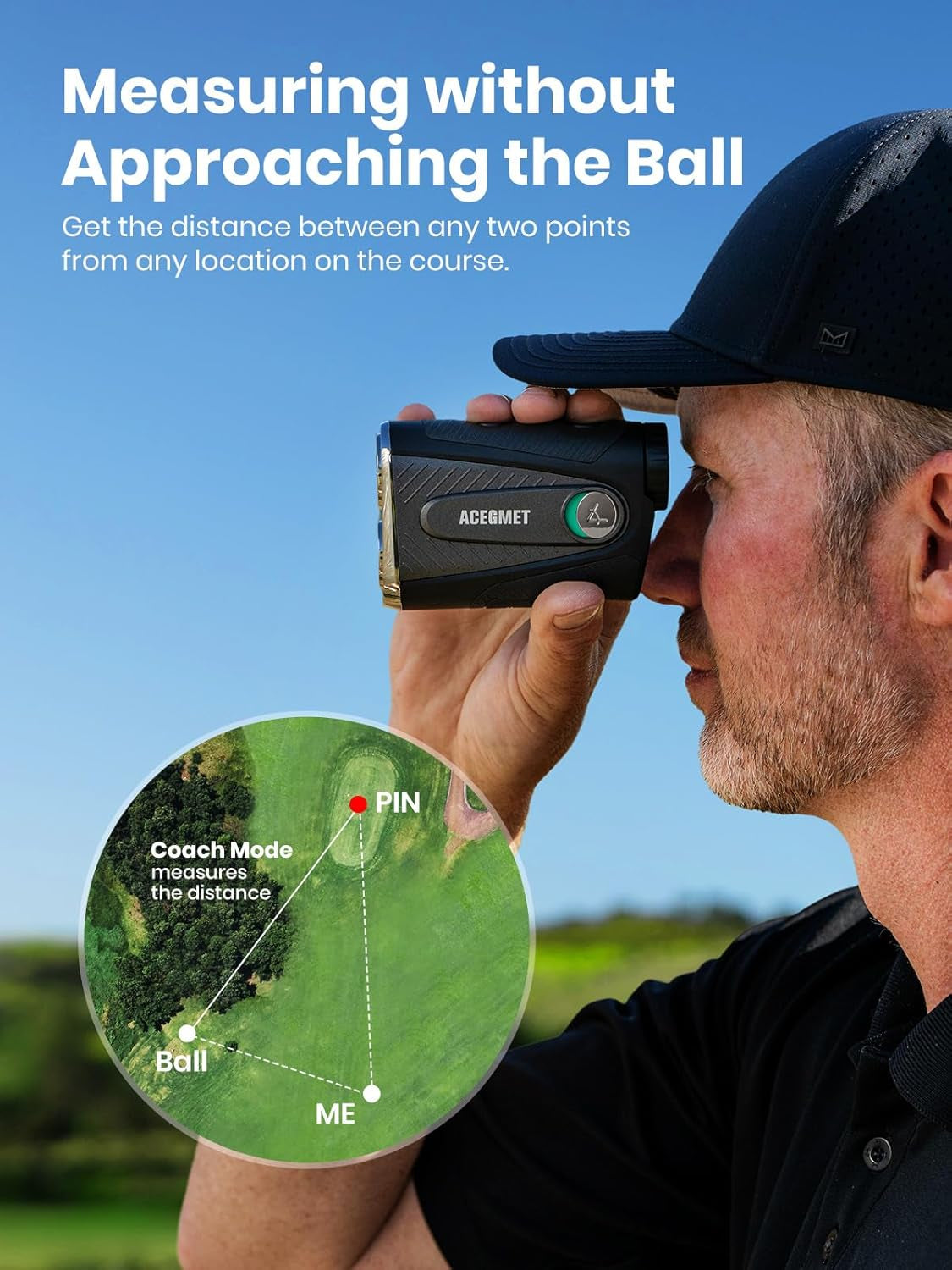 Golf Rangefinder with Slope - 1300 Yards Laser Range Finder with Coach Mode, Golf Scope Distance Finder 7X Magnification 0.1S Flag Pole Locking Vibration Magnetic USB-C Rechargeable