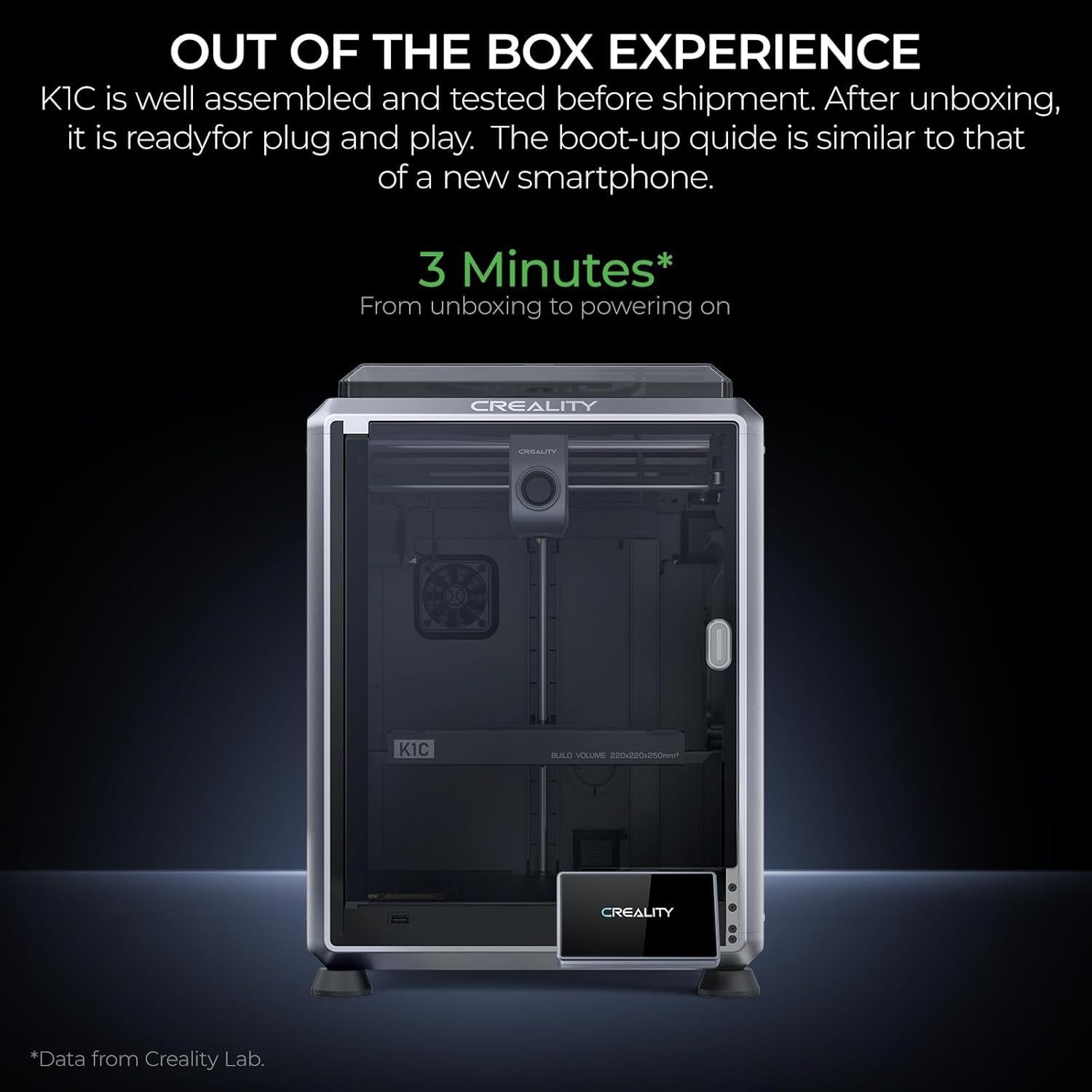 K1C 3D Printer, 2024 New Version 3D Printers with 600Mm/S Fast Printing Speed and Clog-Free Direct Extruder, Support 300℃ Printing and Carbon Fiber Filaments, Auto Leveling and AI Camera