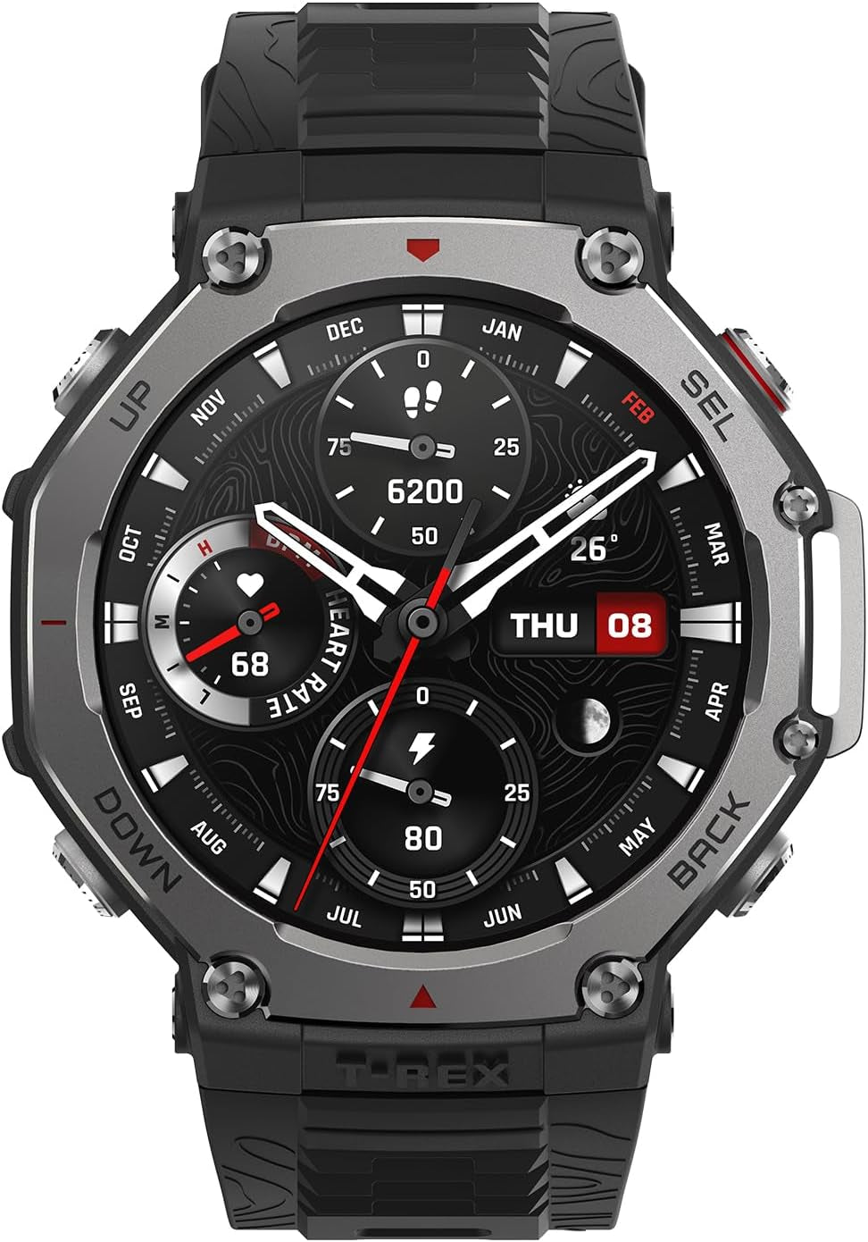T-Rex 3 Outdoor Smart Watch 48Mm AMOLED Display, Offline Maps & Navigation, 6 Satellite Systems Dual Band GPS, 27 Days Battery Life, 170+ Sports Mode, 45M Freediving for Android, Iphone