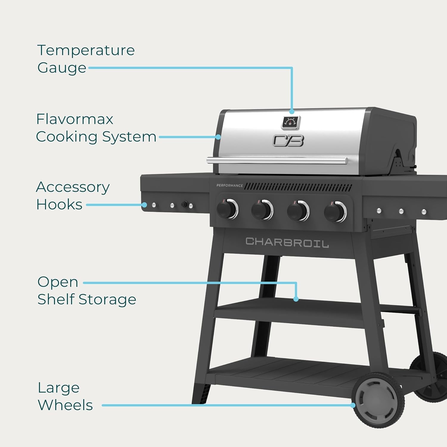 Performance Series 4-Burner Gas Grill Cart, Gray - 463253825