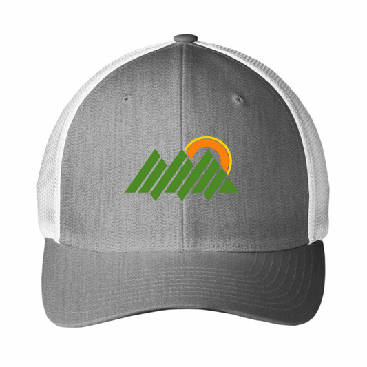 SUNBELT - FLEXFIT MESH BACK CAP - HEATHER GREY/WHITE - FULL COLOR LOGO