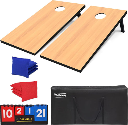Cornhole Set, Tailgate/Regulation Size Cornhole Boards with 8 Bean Bags and Carrying Case, 3X2/4X2 Corn Hole Outdoor Game Toss Board for Adults outside Activities