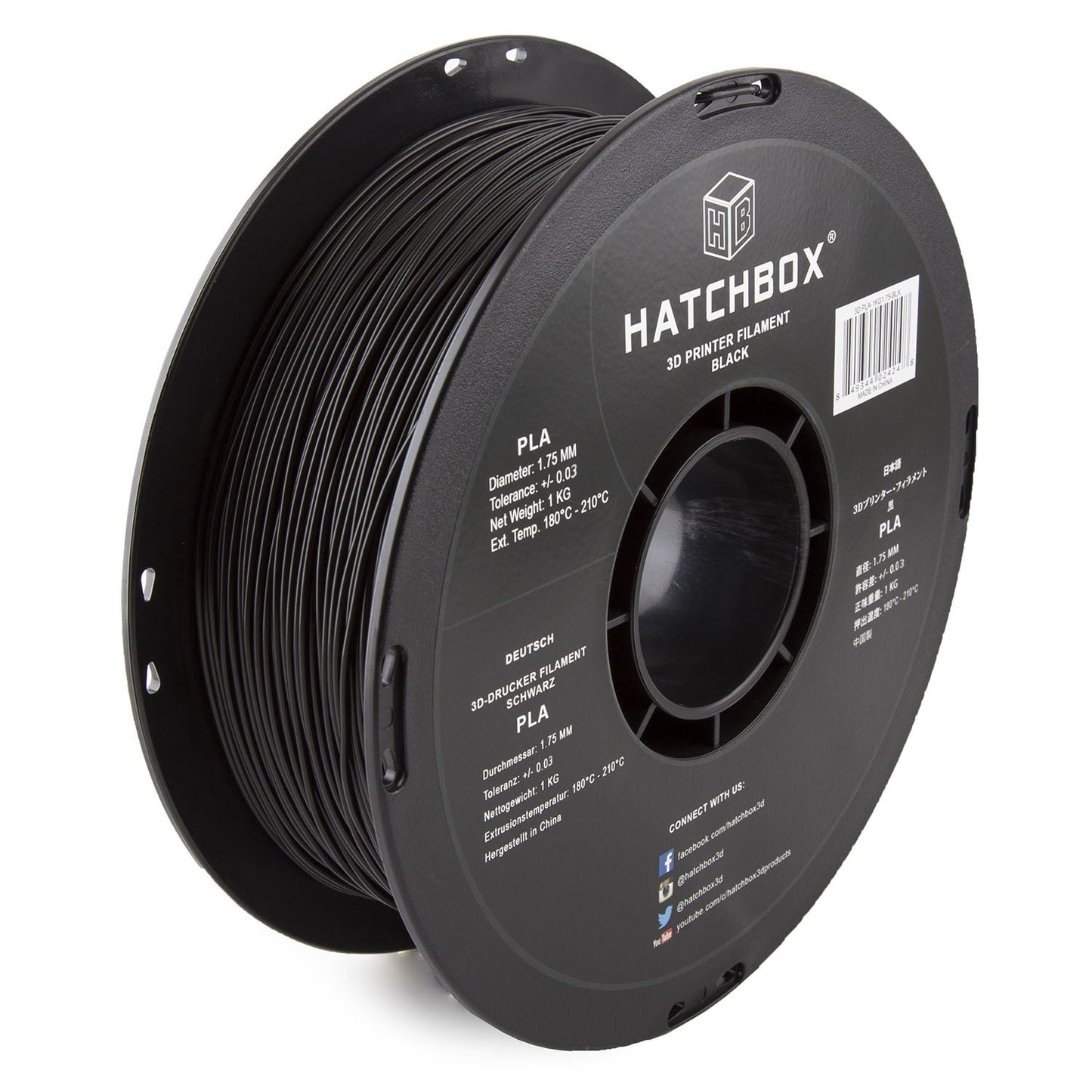 1.75Mm Black PLA 3D Printer Filament, 1 KG Spool, Dimensional Accuracy +/- 0.03 Mm, 3D Printing Filament