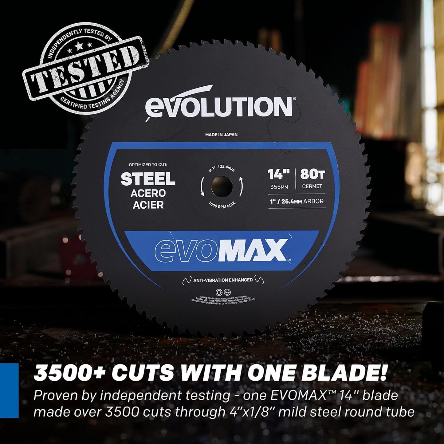 S15CPS 15" Heavy-Duty Metal Cutting Chop Saw | 3,500+ Cuts with EVOMAX14ST Blade | 15" Blade Compatible | Industrial Power Saw, Soft Start Motor, E-Brake, Precision Shadow Line Guide