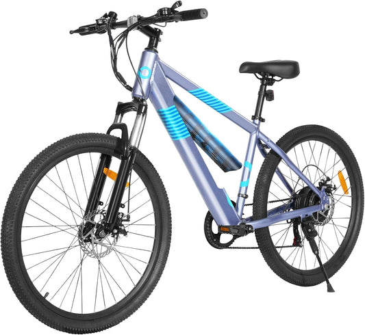 Electric Bike for Adults,36V Built-In Invisible Removable Battery,350W Brushless Motor(Peak 450W) Electric Mountain Bike,26" Tires&Front Fork Suspension,Ul Certified 7-Speed