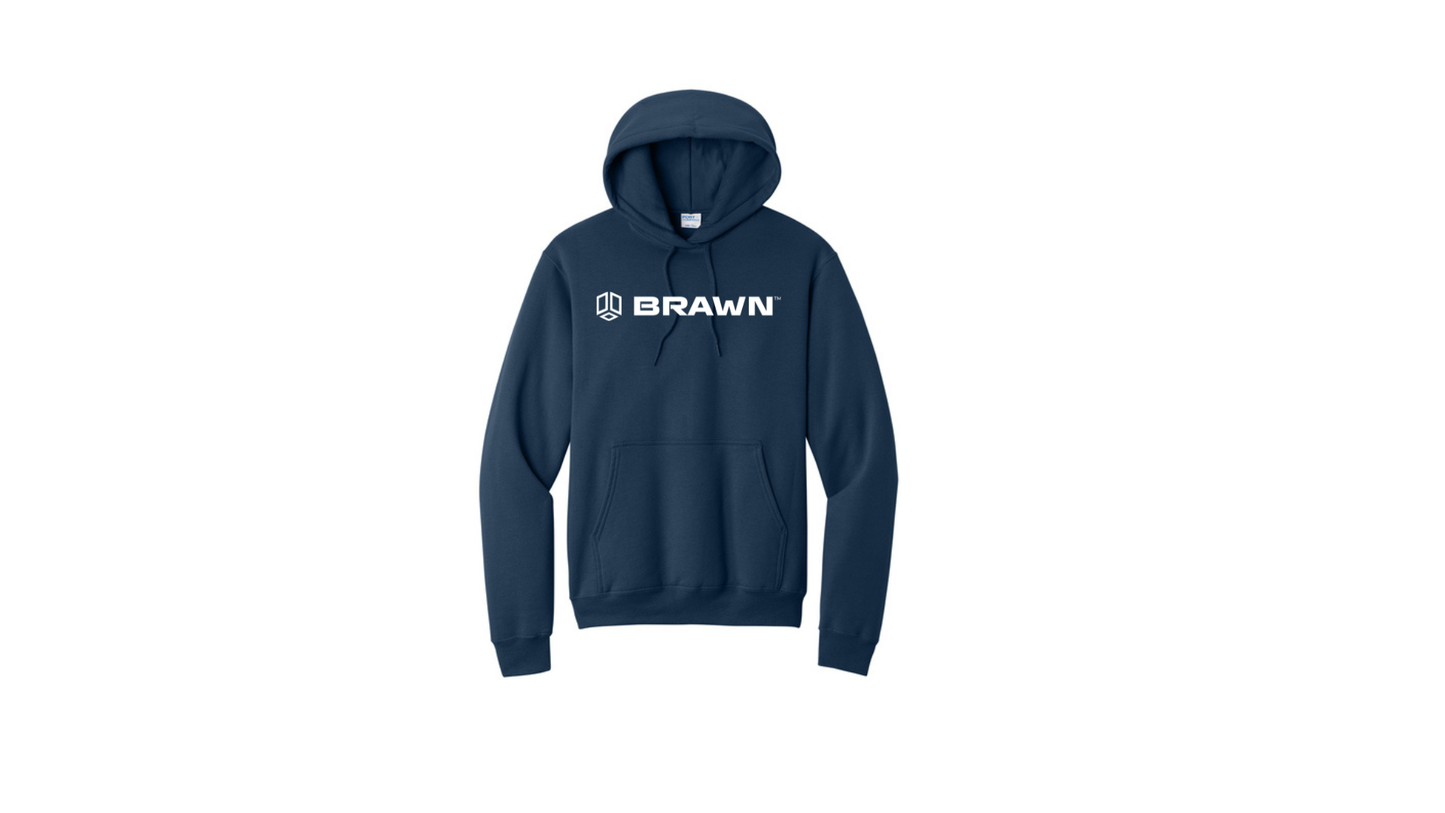 BRAWN Port & Co Men's Core Fleece Pullover Hooded Sweatshirt