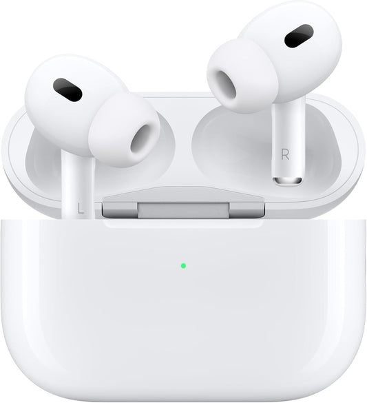 Airpods Pro 2 Wireless Earbuds, Active Noise Cancellation, Hearing Aid Feature, Bluetooth Headphones, Transparency, Personalized Spatial Audio, High-Fidelity Sound, H2 Chip, USB-C Charging