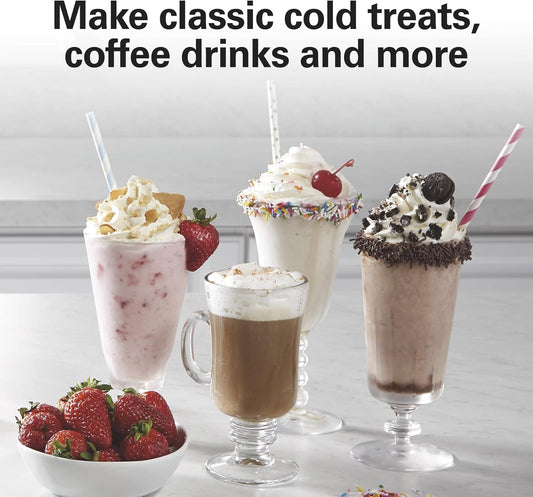 Drinkmaster Electric Drink Mixer, Retro Milkshake Maker & Milk Frother, 2 Speeds, Extra-Large 28 Oz. Stainless Steel Cup, Classic Chrome