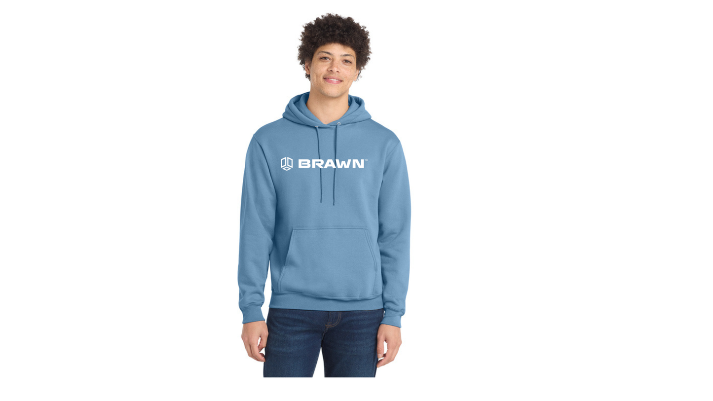 BRAWN Port & Co Men's Core Fleece Pullover Hooded Sweatshirt