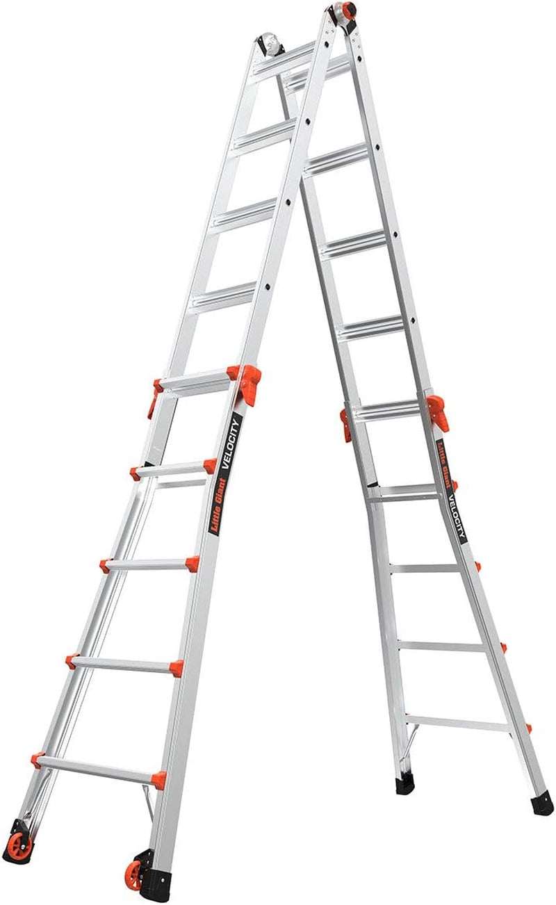 Ladder Systems, Velocity with Wheels, M22, 22 Ft, Multi-Position Ladder, Aluminum, Type 1A, 300 Lbs Weight Rating, (15422-001)