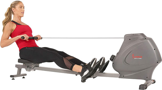 Magnetic Rowing Machine for Home Exercise, Quiet & Smooth Rower with Compact Storage and Optional Free Sunnyfit App Connectivity