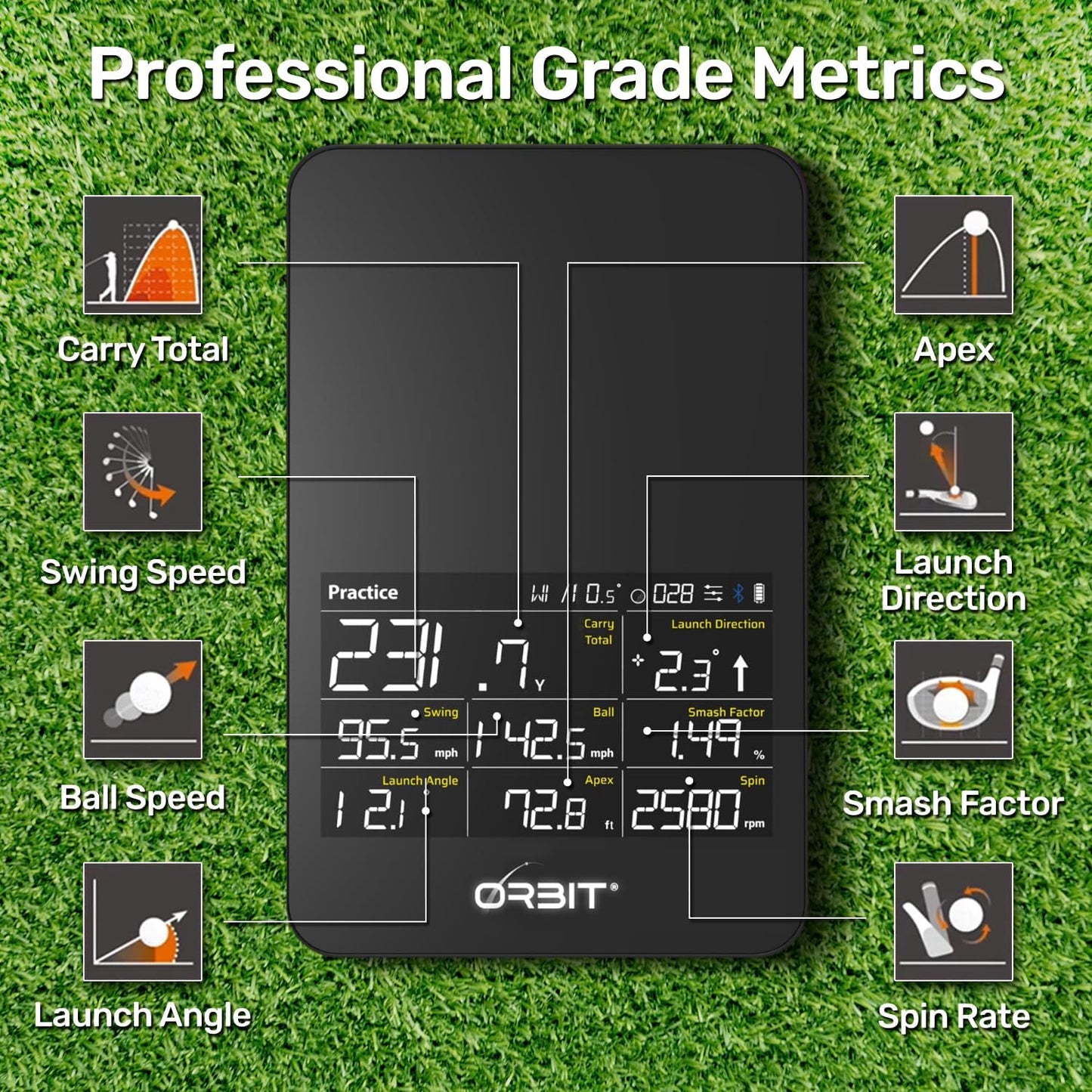 Orbit Golf Simulator and Launch Monitor Golf Simulators for Home with Orion Software - Golf Launch Monitor - 20 Courses and 3 Practice Ranges Included
