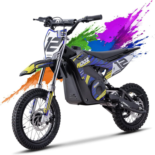 HP112E 36V 1000W Electric Dirt Bike for Kids, 3 Speed Modes Teen Electric Motorcycle up to 18 MPH & 15 Miles Long-Range, Dual Suspension & Disc Brake, 16" Sturdy Tire for Kids Teenagers, Blue