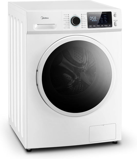 24 Inch Washer and Dryer Combo, All in One Washer and Dryer 2.7 Cu.Ft 26Lbs, Ventless Washing Machine, Steam Care, Overnight Dry, 1400 RPM, 16 Cycles Front Load Washer, Full-Automatic, White