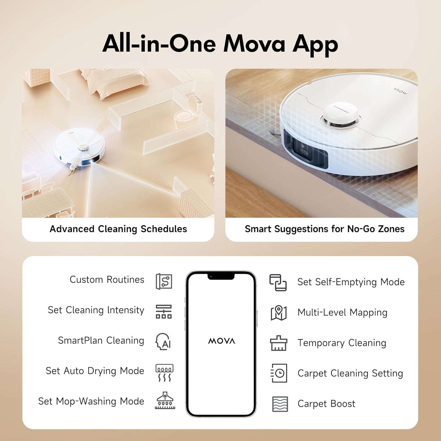 P10 Pro Ultra Robot Vacuum and Mop 13,000Pa Suction, 140°F Hot Water Auto Mop Washing & Drying, Dual Spinning Extenable Mop,10.5Mm Lifting for Carpet, 360°Obstacle Avoidance, App Control