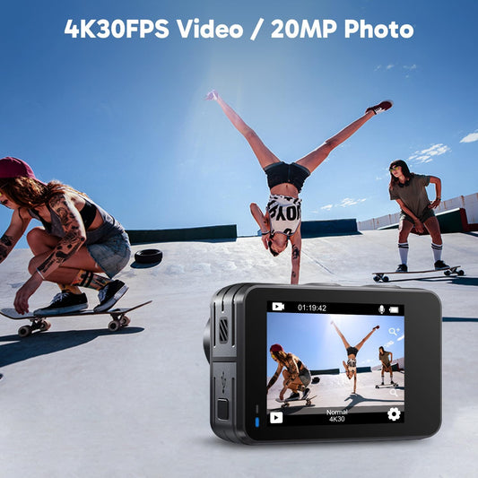 Brave 7 LE 4K30Fps Action Camera with 64GB Microsdxc U3 Memory Card Accessories Kit Bundle Ultra HD 131FT Waterproof Camera EIS 2.0 Wifi Remote Control Zoom Underwater Camera