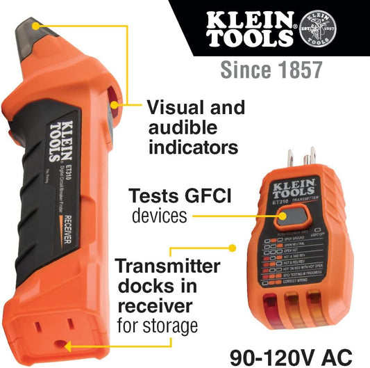 ET310 AC Circuit Breaker Finder, Electric and Voltage Tester with Integrated GFCI Outlet Tester